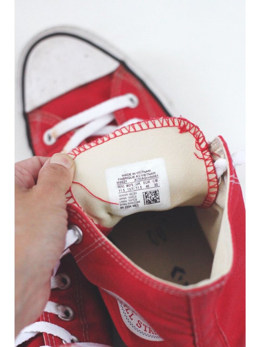 Red Converse All Star High-Top Sneakers Mens Size 11.5 Classic Canvas Shoes - Picture 6 of 6